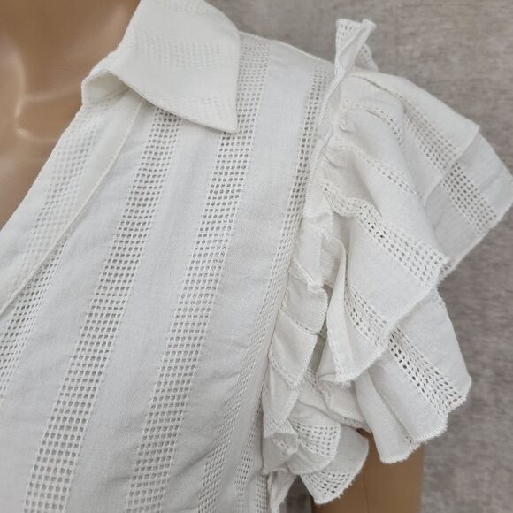 Fanco Cotton White Ruffle Sleeve Midi Dress - Picture 7 of 10